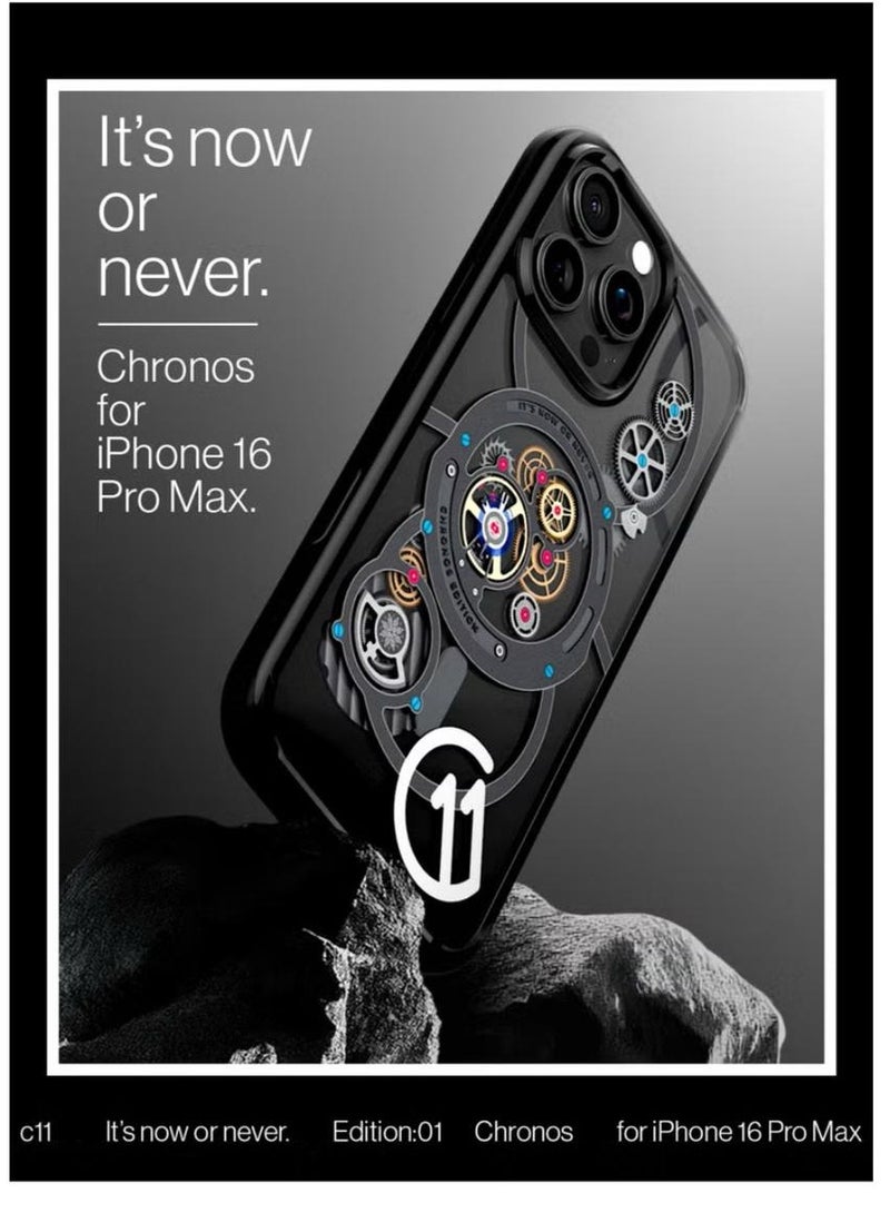 Spigen Ultra Hybrid T MagFit for iPhone 16 Pro MAX Case Cover [Camera Control Button Cover] with MagSafe [3D Spatial Effect with Hexa-Layer Print] - C11 Chronos - Image 2