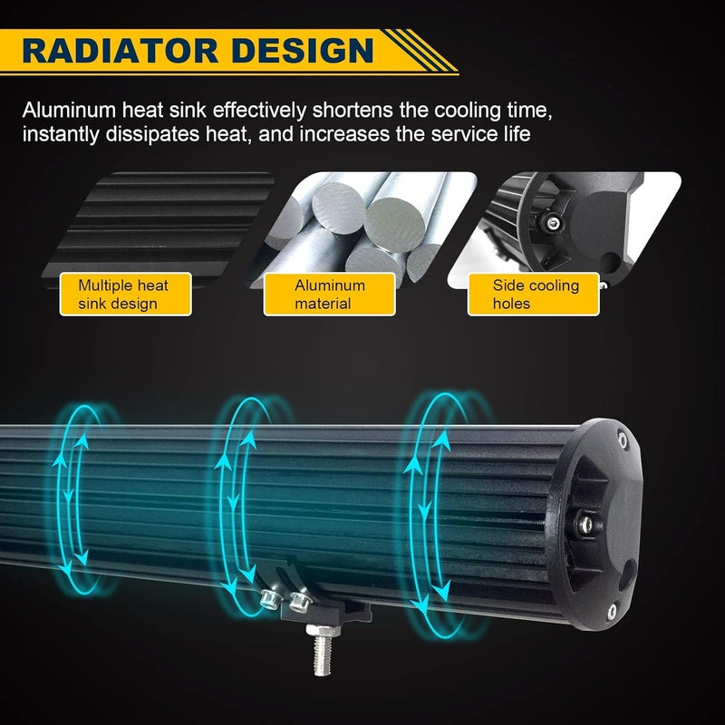 سكاي وورلد شريط إضاءة LED من ، 15 بوصة 300 واط، شعاع مزدوج (بقعة/فيضان) 12V 24V، مصابيح عمل وقيادة وضباب LED، مقاوم للماء IP67، مناسب للشاحنات الوعرة والسيارات ومركبات ATV وSUV والقوارب - Image 4