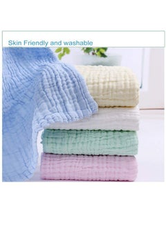 MOM'S HOME Cotton Baby Super Soft Absorbent Muslin 6 Layer Wash Towel- 100X100 Cm, (0-3 Years)- Green  - Image 5