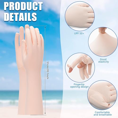 XuoAz Summer-UV-Sun-Protection Gloves Long Driving-Gloves Sunblock Non Slip Full Finger Outdoor Arm Gloves for Women Cycling - Image 3