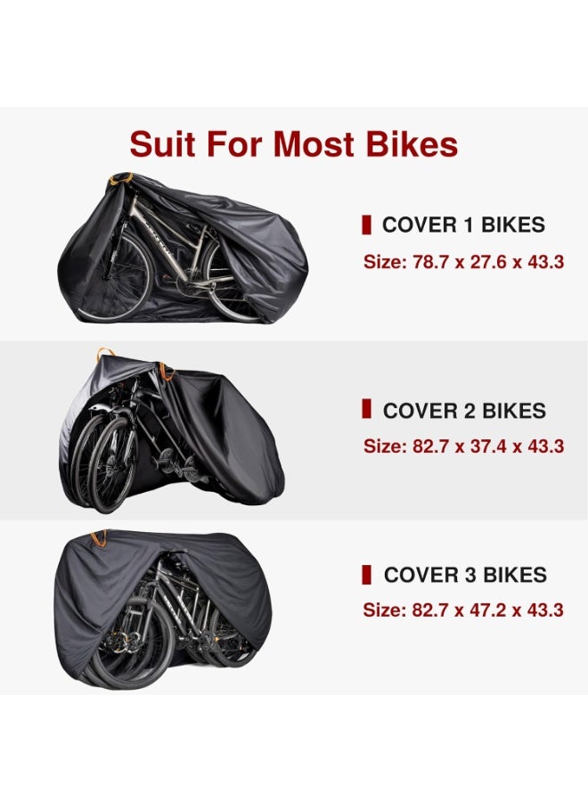 Puroma Bike Cover for 1 bike, Outdoor Waterproof Bicycle Covers Rain Sun UV Dust Wind Proof with Lock Hole for Mountain Road Electric Bike (Basic Black) - Image 5