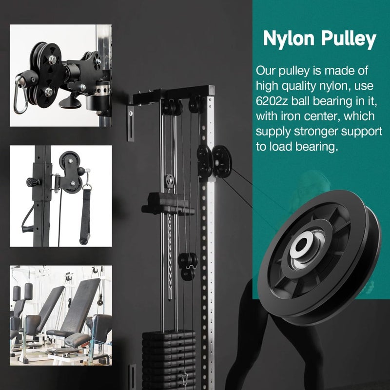 Gym Machine Pulley Wheel 90mm Iron Core Wearproof Nylon Bearing for Cable Machine Part Replacement Home Gym Smith Machine Attachment - Image 4