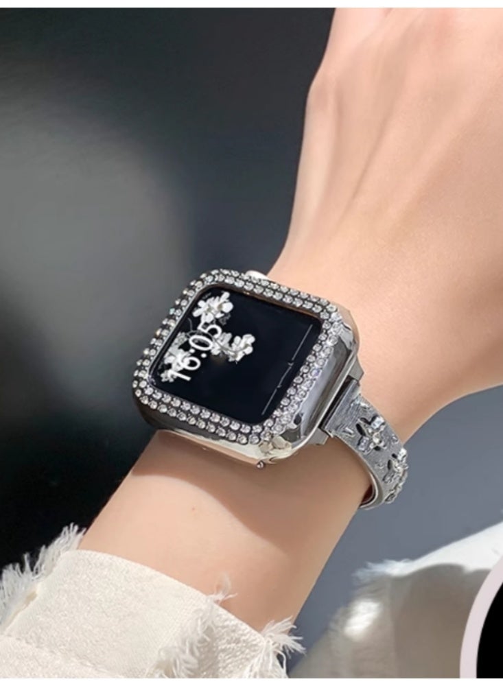 Watch Strap Advanced Metal Replacement Strap Bracelet Silvery For iwatch 7、8、9 (41mm) - Image 5