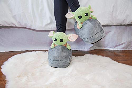 STAR WARS Robe Factory LLC STAR WARS The Mandalorian The Child Grogu 3D Slippers | Baby Yoda-Themed Soft Plush House Shoe With Non-Slip Sole | Comfortable Footwear | Women 7-8, Kids 5 - Image 5
