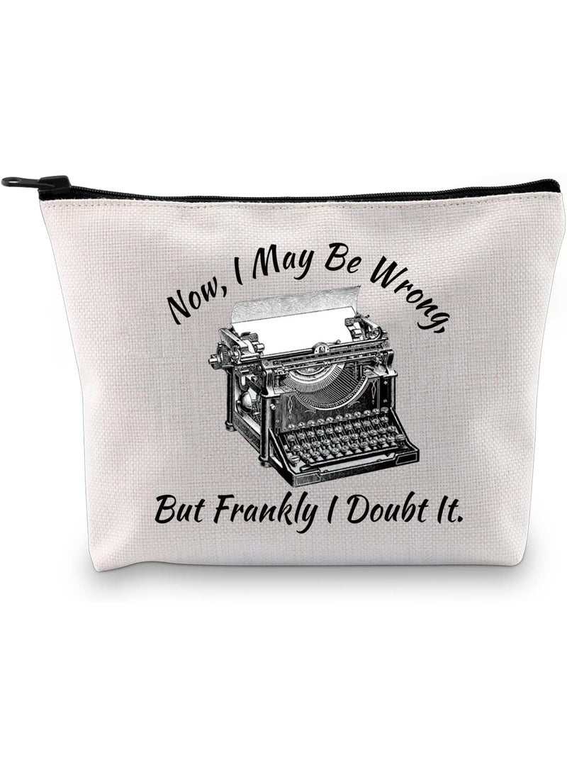 G2TUP - G2TUP Murder TV Show inspired Gift But Frankly I Doubt It Makeup Bag Jessica Fletcher Fan Cosmetic Bag TV Murder Mystery Series Gift (But Frankly I Doubt It White Bag) - Image 1