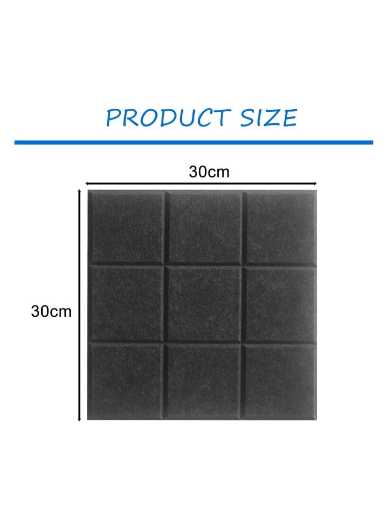 Generic 6 Pcs Large Self Adhesive Felt Board Tiles 30x30cm Versatile Black Bulletin Board Set for Home Office with 50 Push Pins and Grid Design  - Image 1