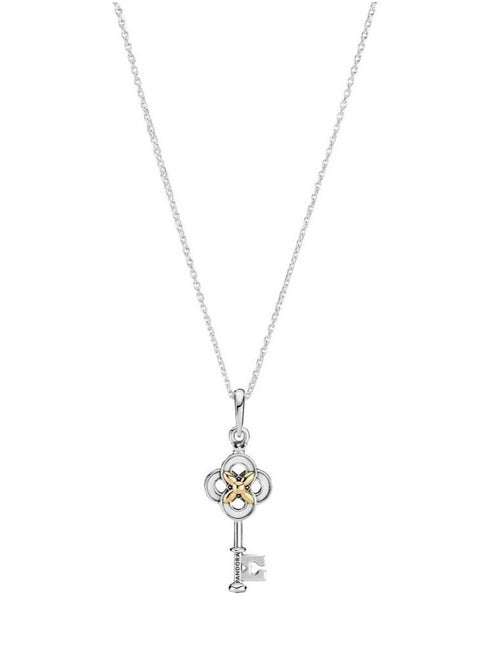 PANDORA Two-Tone Key And Flower Necklace