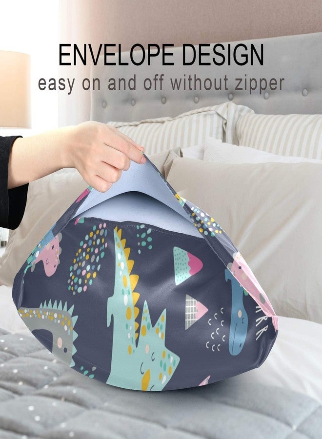 KEEPREAL Cute Funny Kids Dinosaurs Satin Pillowcase for Hair and Skin Silk Pillowcase - Satin Pillow Covers with Envelope Closure, Standard Size(20x26 inches) - Image 5