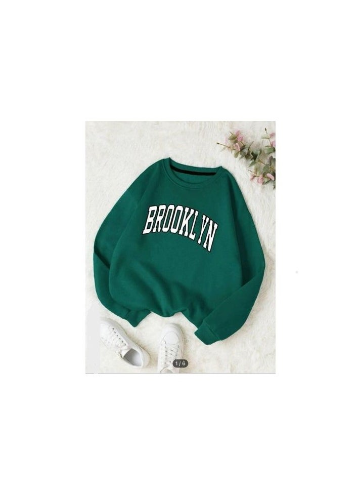 Generic - Stylish Women Hoodie Round Neck - Green - Image 1