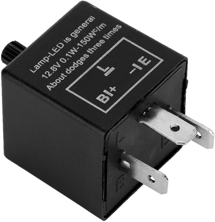 YOSOO LED Flasher Relay, 12V 3 Pin Adjustable LED Electronic Relay for Motorcycle Turn Light Indicator Light - Image 1