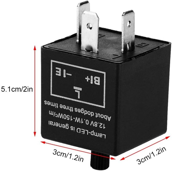 YOSOO LED Flasher Relay, 12V 3 Pin Adjustable LED Electronic Relay for Motorcycle Turn Light Indicator Light - Image 4
