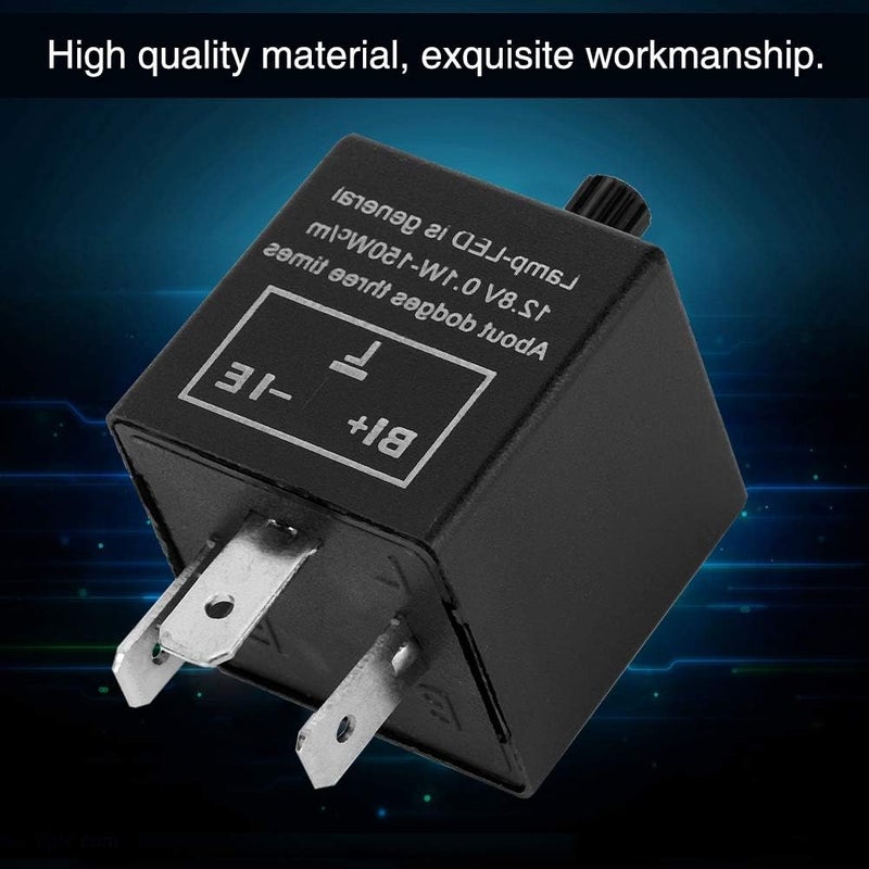 YOSOO LED Flasher Relay, 12V 3 Pin Adjustable LED Electronic Relay for Motorcycle Turn Light Indicator Light - Image 3