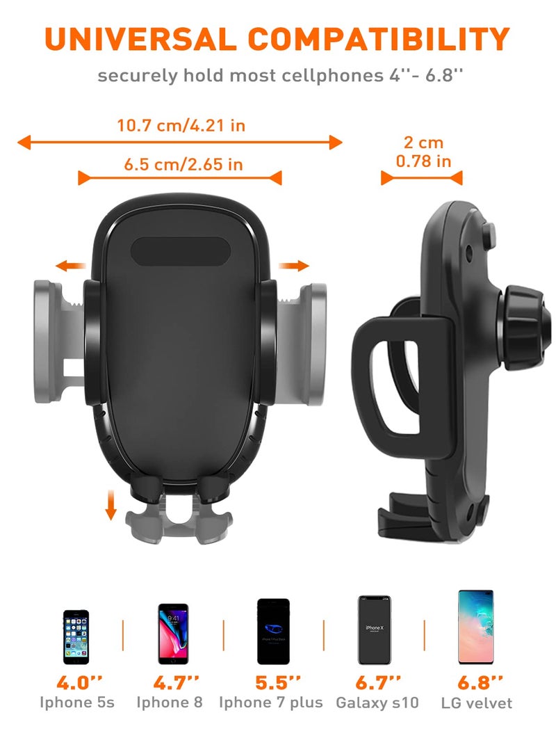 Savadicar Dash Phone Mount, Easy Clamp Smart Cell Phone Holder Compatible with 2011 2012 2013 2014 2015 2016 2017 2018 Jeep Wrangler JK JKU, Interior Accessories, Black - Image 2