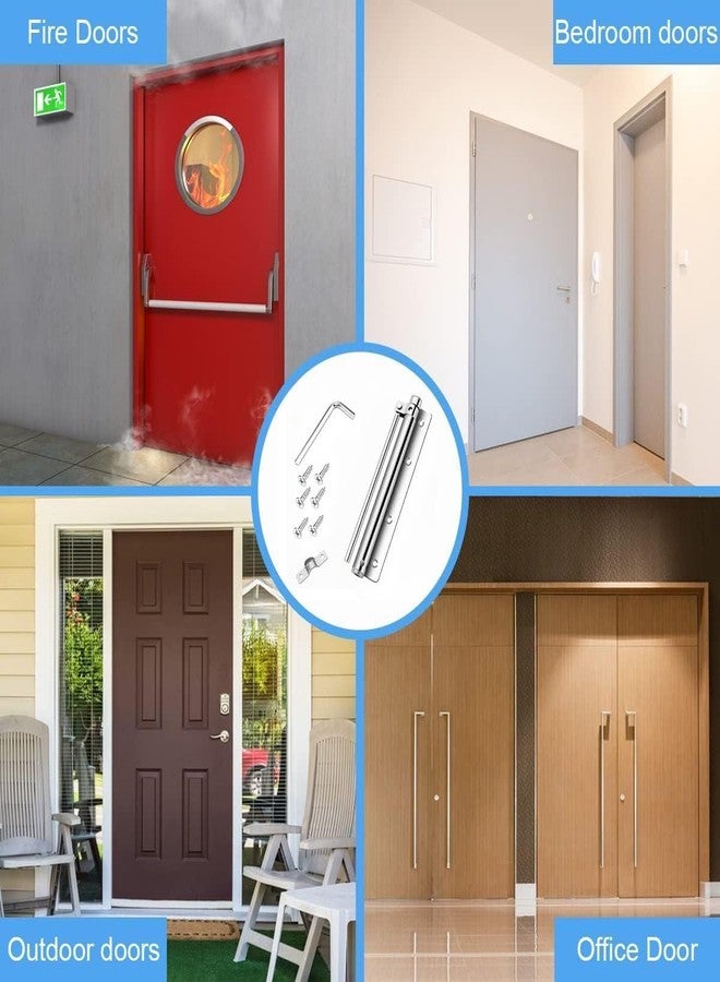 Defflo Automatic Door Closer, Zinc Alloy Automatic Safety Spring Door Closer for Home & Office Interior Safety Door Stopper Quiet Closer for Wooden Door, Metal Door, Security Door-Black - Image 4