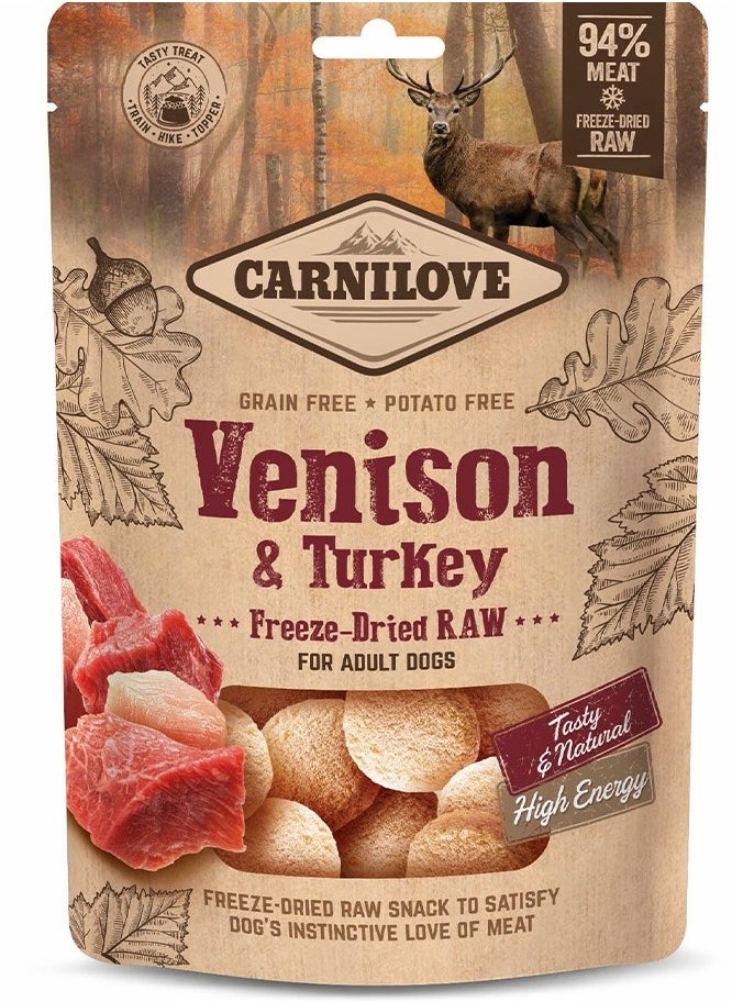 CARNILOVE - Freeze-Dried Raw Snacks Venison & Turkey 60g - Image 1
