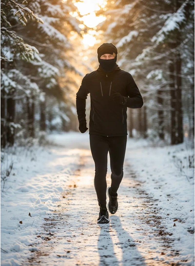 NIBEMINENT Warm Knitted Hat and Face Mask Set - Winter Slouchy Beanie with Lightweight Warm Ear, Neck & Cheek Cover for Outdoor Sports in Cold Weather, Snow Sports Accessory, Breathable Material, Snug Fit Design - Image 4