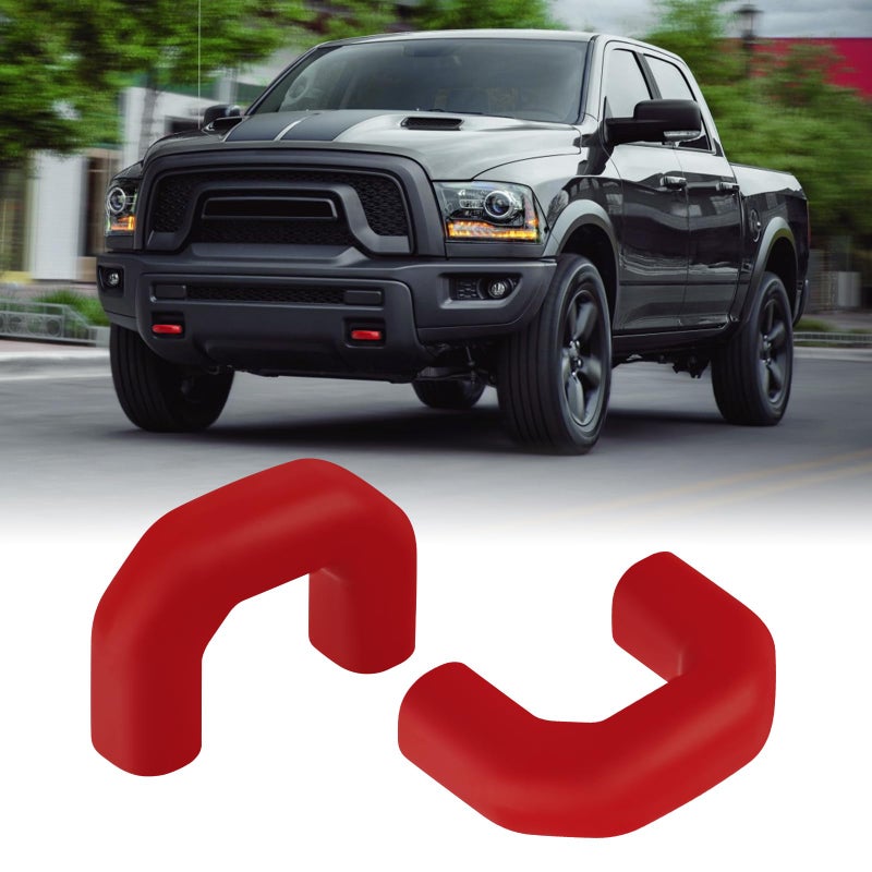 TECHPICCO Tow Hook Covers for RAM 1500 Classic 20092025 Warlock Rebel UShape Tow Hooks Compatible with RAM 1500 Rebel Warlock Accessories Red Not Fit for JShape Tow Hooks