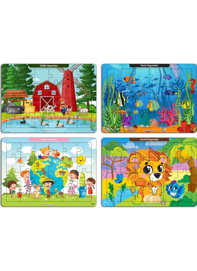KutuTR Notpa Educational and Tutorial Wooden Colorful Puzzle Set of 4 for Children 2  - Image 4