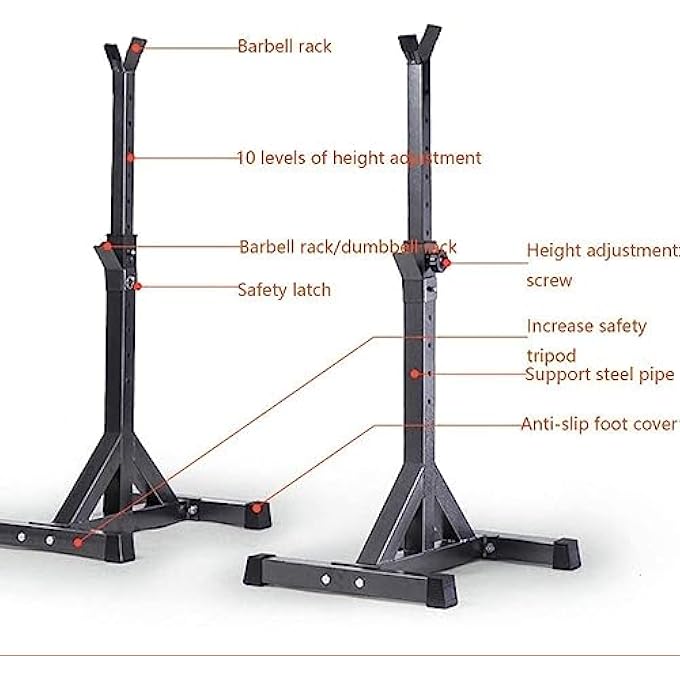 rayihni X Squat Rack Bench Press Men'S Fitness Barbell Rack Multifunctional Shelf Adjustable Bracket Home Indoor Gym Strength Training Stand Squat Rack Weight Lifting - Image 5