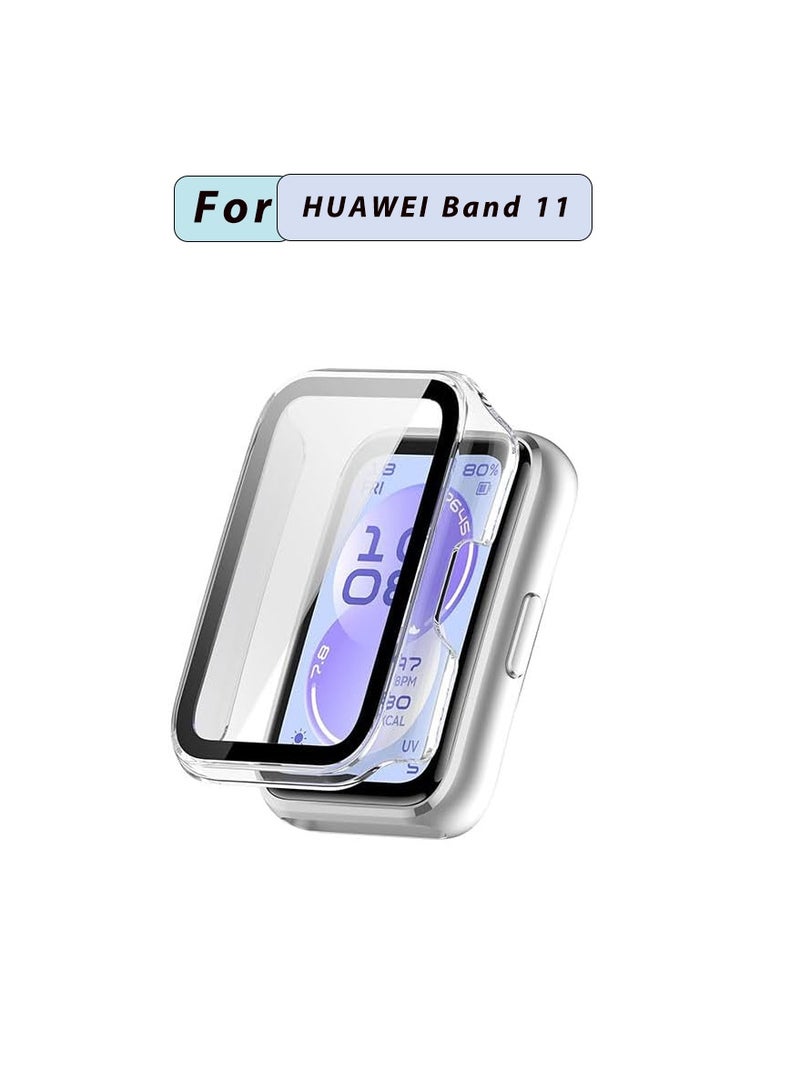 rocooart Case Compatible with HUAWEI band 11 Watch Glass Protective Film Hard Plastic Frame HUAWEI band 11 Watch Case - Image 1
