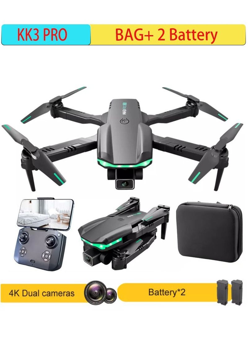 Mi VAZA - KK3 Pro Mini Drone Toys HD Dual Camera WIFI FPV Obstacle Avoidance Remote Quadcopter Foldable Rc Dron With 2 Battery for Kids Toys Hobbies for Beginners Not Professional Drone - Image 1