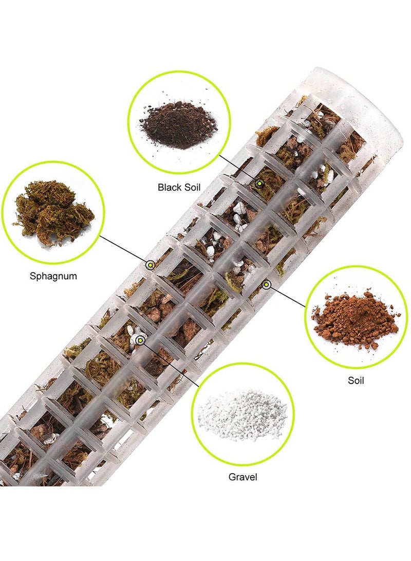 SYOSI عمود الطحالب، مجموعة أعمدة جوز الهند من 2 دعامات نباتية وقواعد، مع حبل قنب أرضي لنمو النباتات المتسلقة داخلية (أبيض، 27 سم) - Image 4