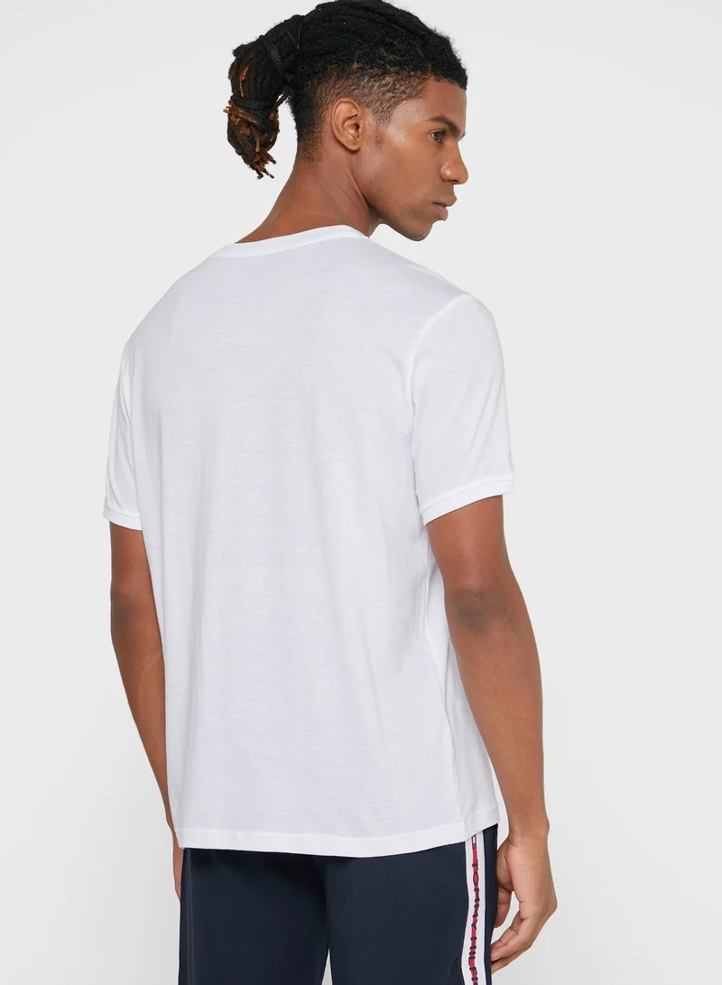 TOMMY HILFIGER Logo Stripe Crew Neck T-Shirt