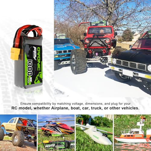 OVONIC 4S Lipo Battery 80C 1300mAh 14.8V Lipo Battery with XT60 Connector for RC FPV Racing Drone Quadcopter - Image 5