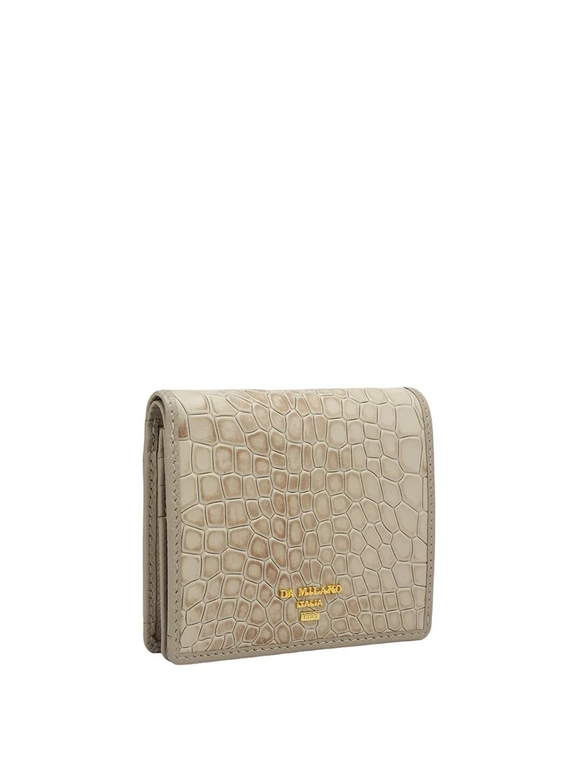 دا ميلانو محفظة نسائية جلد طبيعي أبيض من دا ميلانو