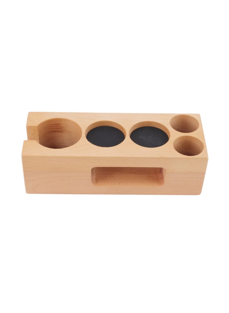 NIBEMINENT SYOSI Wooden Coffee Tamper Holder, Espresso Non-Slip Tamping Station for Cafe Home (S)  - Image 1