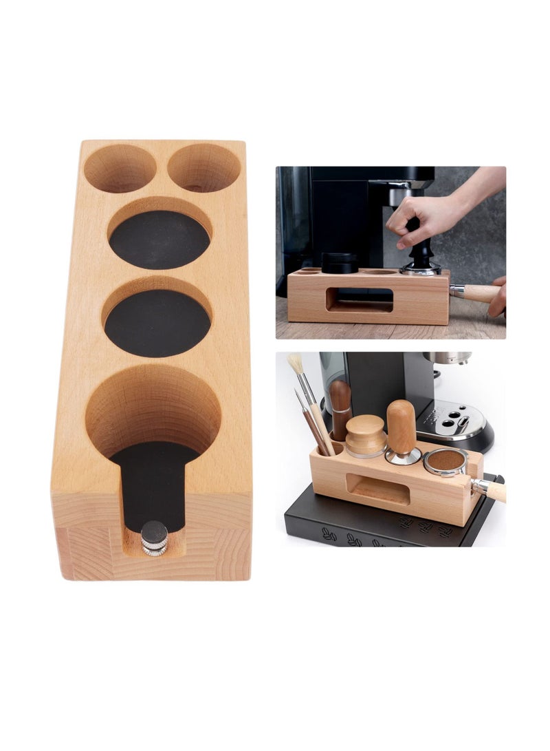 NIBEMINENT SYOSI Wooden Coffee Tamper Holder, Espresso Non-Slip Tamping Station for Cafe Home (S)  - Image 3