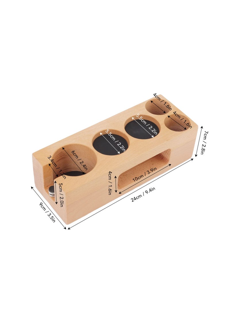 NIBEMINENT SYOSI Wooden Coffee Tamper Holder, Espresso Non-Slip Tamping Station for Cafe Home (S)  - Image 2