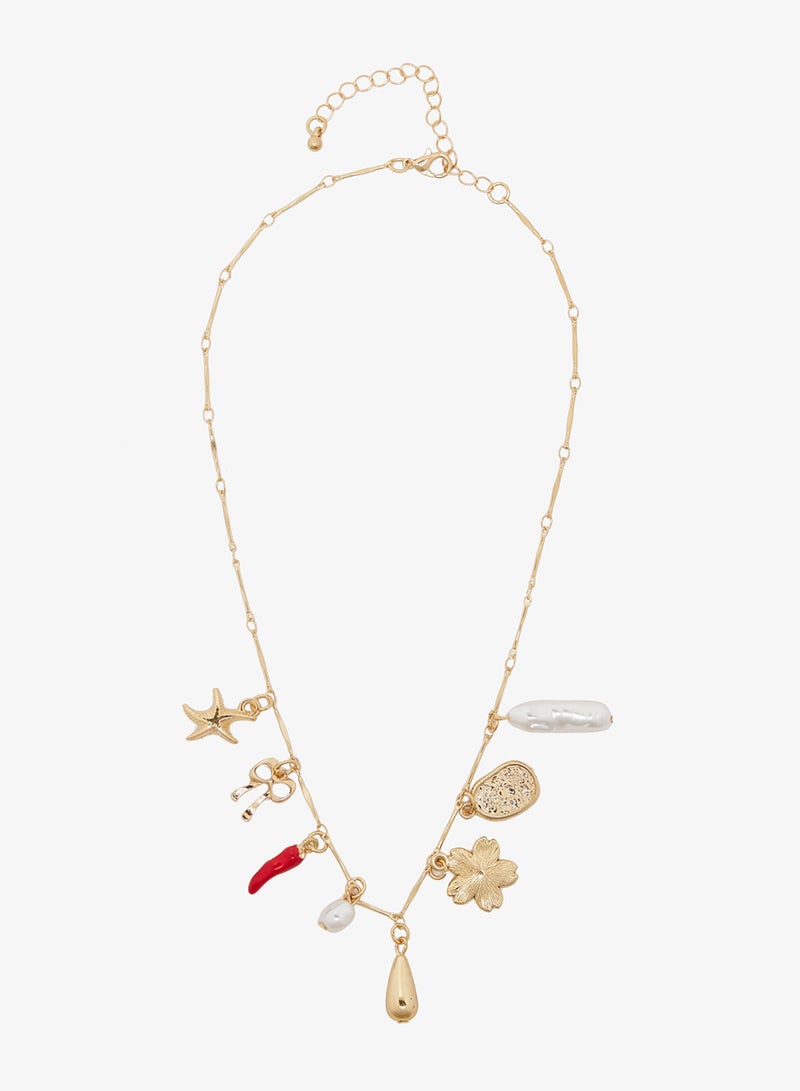 Ginger Layered Multi Charm Boho Necklace - Image 2