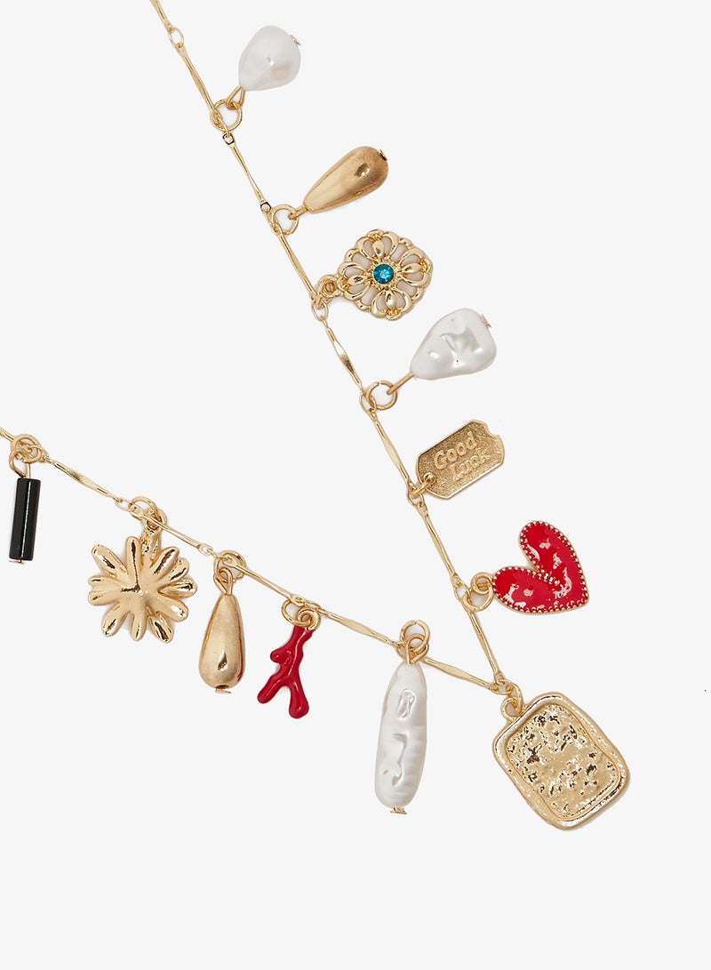 Ginger Layered Multi Charm Boho Necklace - Image 5