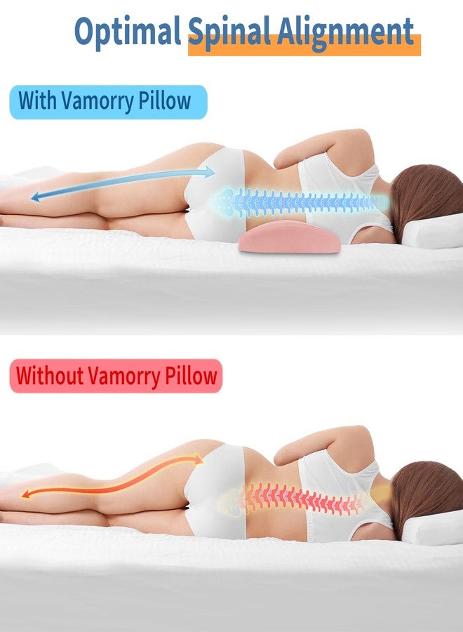 vamorry Lumbar Support Pillow for Bed Relief Back Pain: Lower Back Pillow for Sleeping - Memory Foam Waist Pillow - Back Wedge Bolster Pillow for Side, Back&Stomach Sleepers - Bed Rest Pillow for Car, Sofa - Image 4