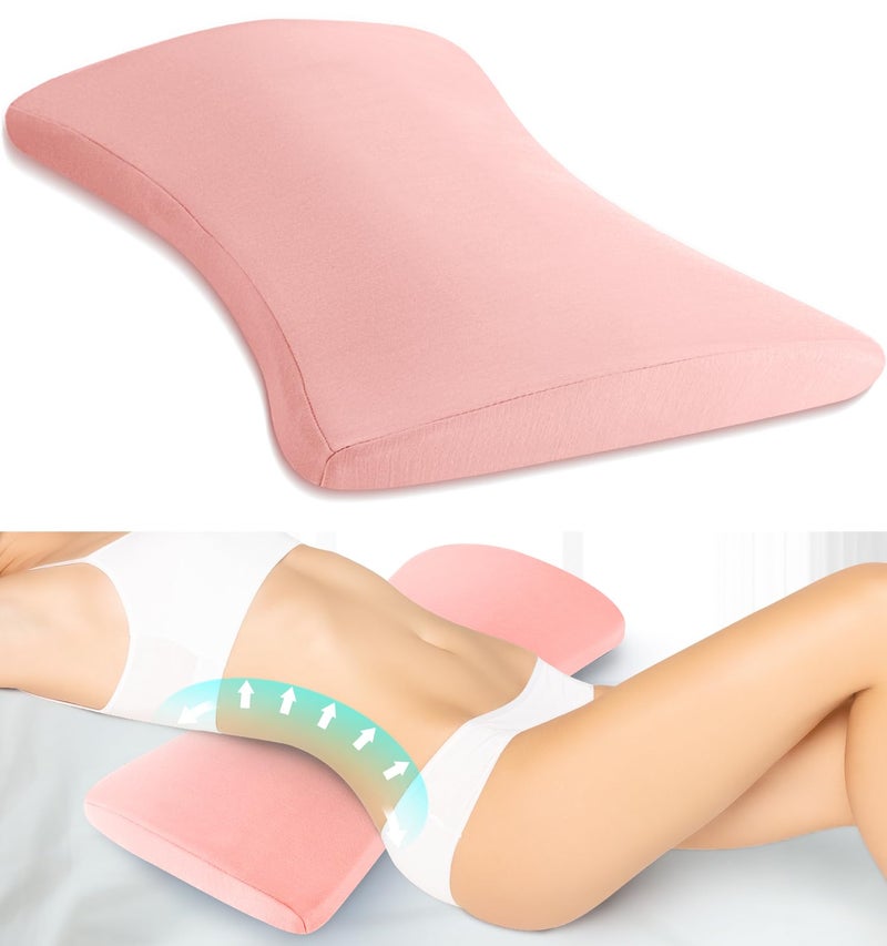 vamorry Lumbar Support Pillow for Bed Relief Back Pain: Lower Back Pillow for Sleeping - Memory Foam Waist Pillow - Back Wedge Bolster Pillow for Side, Back&Stomach Sleepers - Bed Rest Pillow for Car, Sofa - Image 1