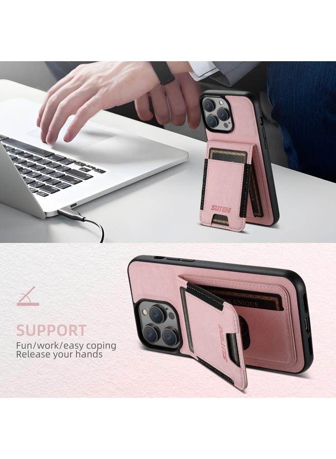 Suteni Case For iPhone 16 Plus H03 Litchi Leather Card Bag Stand Back Phone Case - Image 2