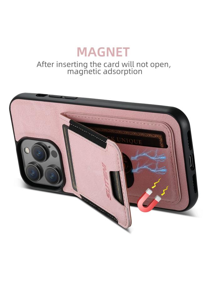 Suteni Case For iPhone 16 Plus H03 Litchi Leather Card Bag Stand Back Phone Case - Image 5