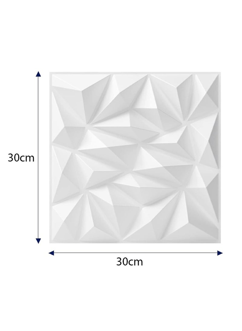 ليون هوم (12 قطعة) لوحات حائط ثلاثية الأبعاد 30 × 30 سم، ورق حائط ثلاثي الأبعاد من مادة PVC، غطاء حائط مزخرف بنمط ماسي، - Image 4