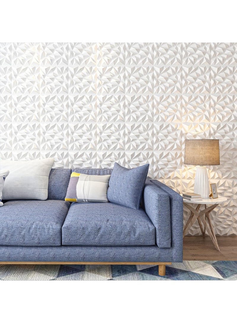 ليون هوم (12 قطعة) لوحات حائط ثلاثية الأبعاد 30 × 30 سم، ورق حائط ثلاثي الأبعاد من مادة PVC، غطاء حائط مزخرف بنمط ماسي، - Image 3