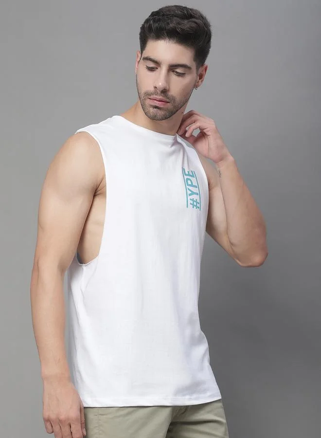 ستايلي Men White Graphic Print Tank By Door74