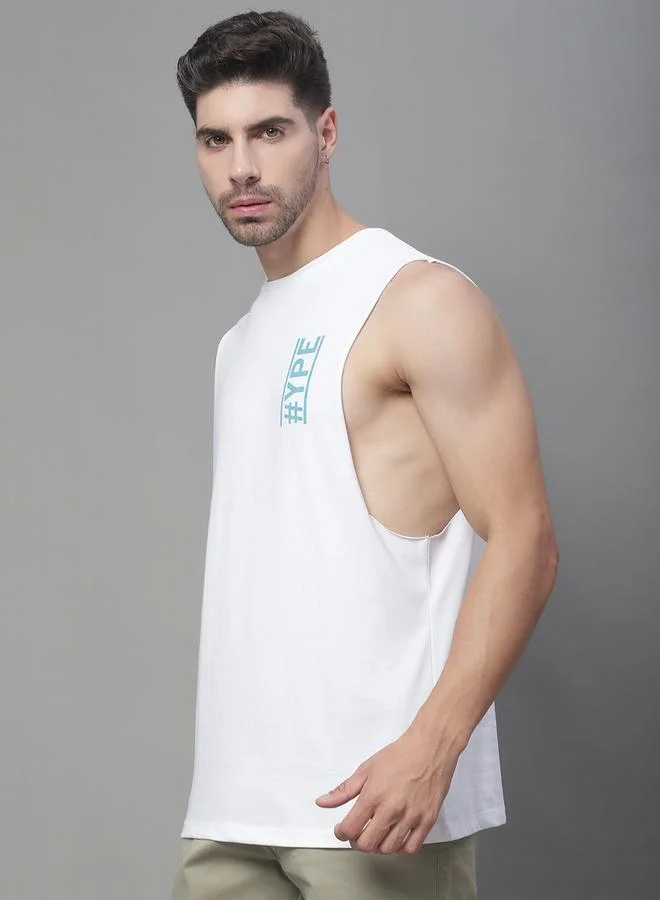 ستايلي Men White Graphic Print Tank By Door74