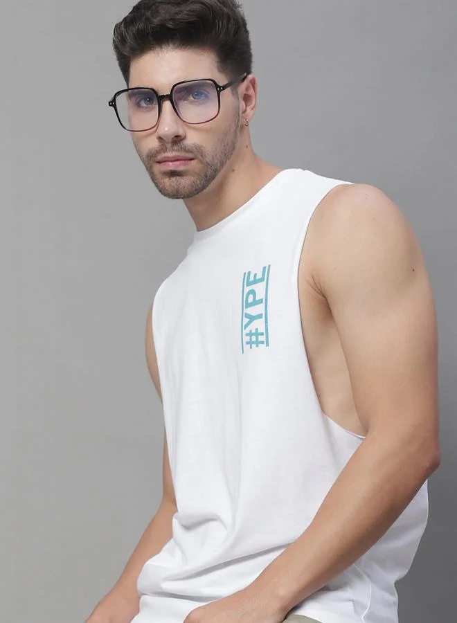 ستايلي Men White Graphic Print Tank By Door74