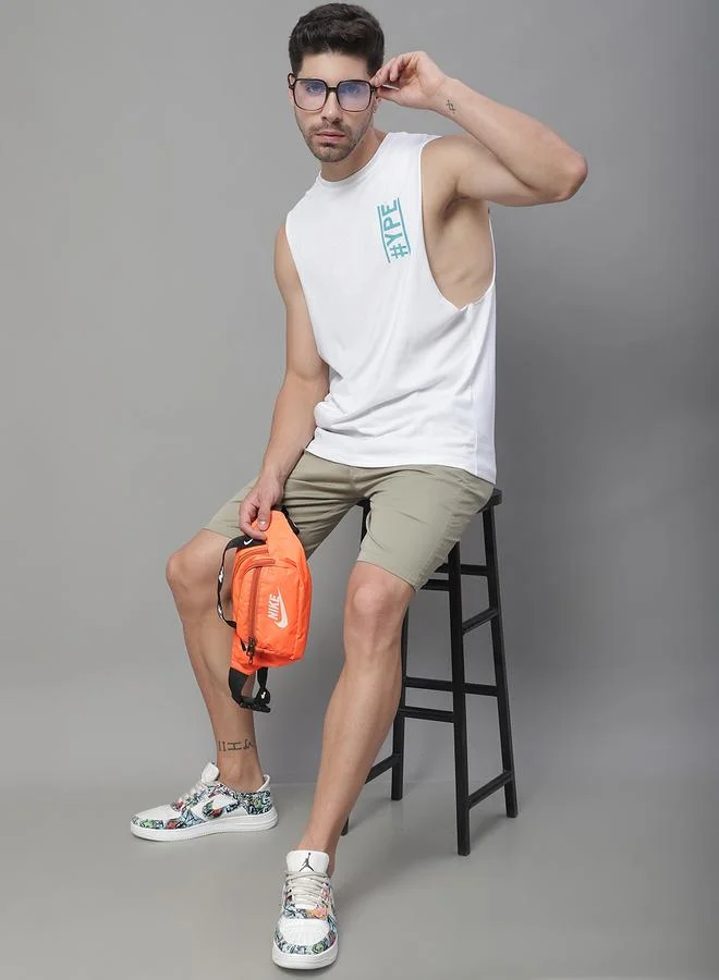 ستايلي Men White Graphic Print Tank By Door74