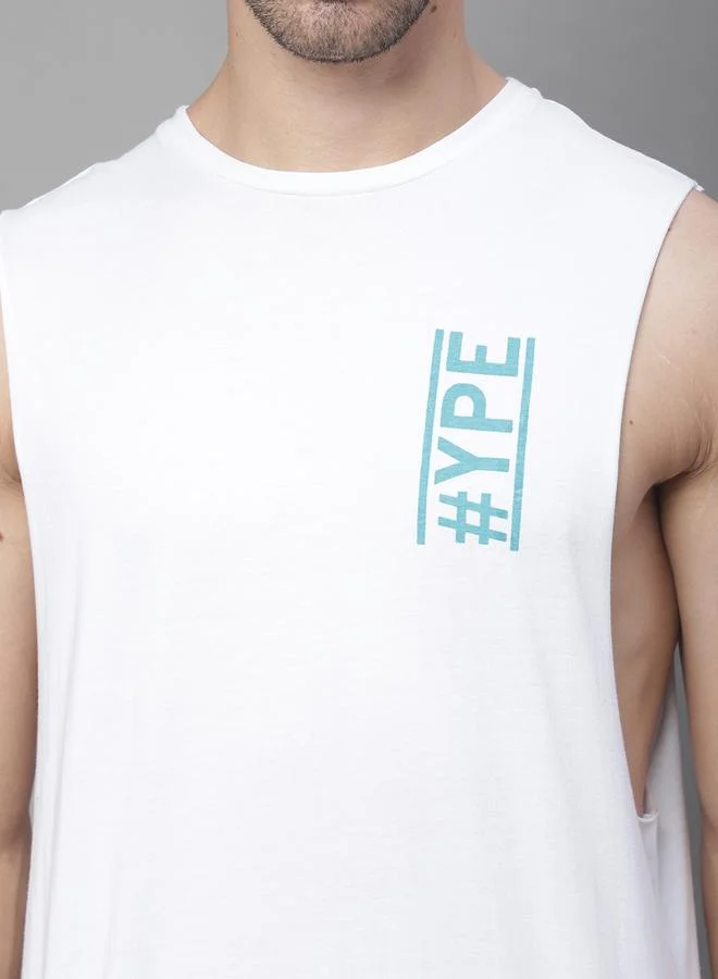 ستايلي Men White Graphic Print Tank By Door74
