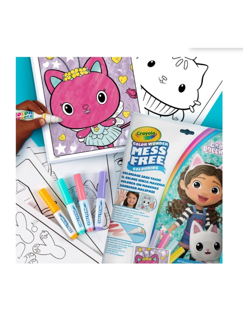 Crayola Color Wonder Mess Free Gabby's Dollhouse Coloring Set | easy storage and portability with the kit packed in a handy, folder-style packaging, perfeCountfor on-the-go coloring | Ideal for kids aged 3 and up, this set makes a standout gift for both boys and girls - Image 5