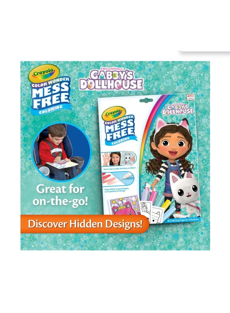 Crayola Color Wonder Mess Free Gabby's Dollhouse Coloring Set | easy storage and portability with the kit packed in a handy, folder-style packaging, perfeCountfor on-the-go coloring | Ideal for kids aged 3 and up, this set makes a standout gift for both boys and girls - Image 4
