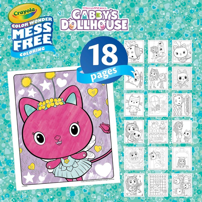 Crayola Color Wonder Mess Free Coloring Set Gabby's Dollhouse Theme with 18 Pages and 4 Non-Staining Markers - Image 5