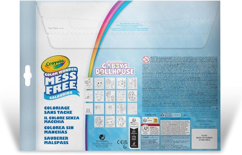 Crayola Color Wonder Mess Free Coloring Set Gabby's Dollhouse Theme with 18 Pages and 4 Non-Staining Markers - Image 3
