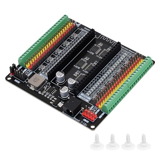 Meshnology ESP32 Breakout Board for ESP32 / ESP32-S3 WROVER WROOM/DevKitC/NodeMCU Expansion Board with Four Plastic Gaskets 5V 3.3V Power Outputs GPIO Status LED（N40 - Image 1